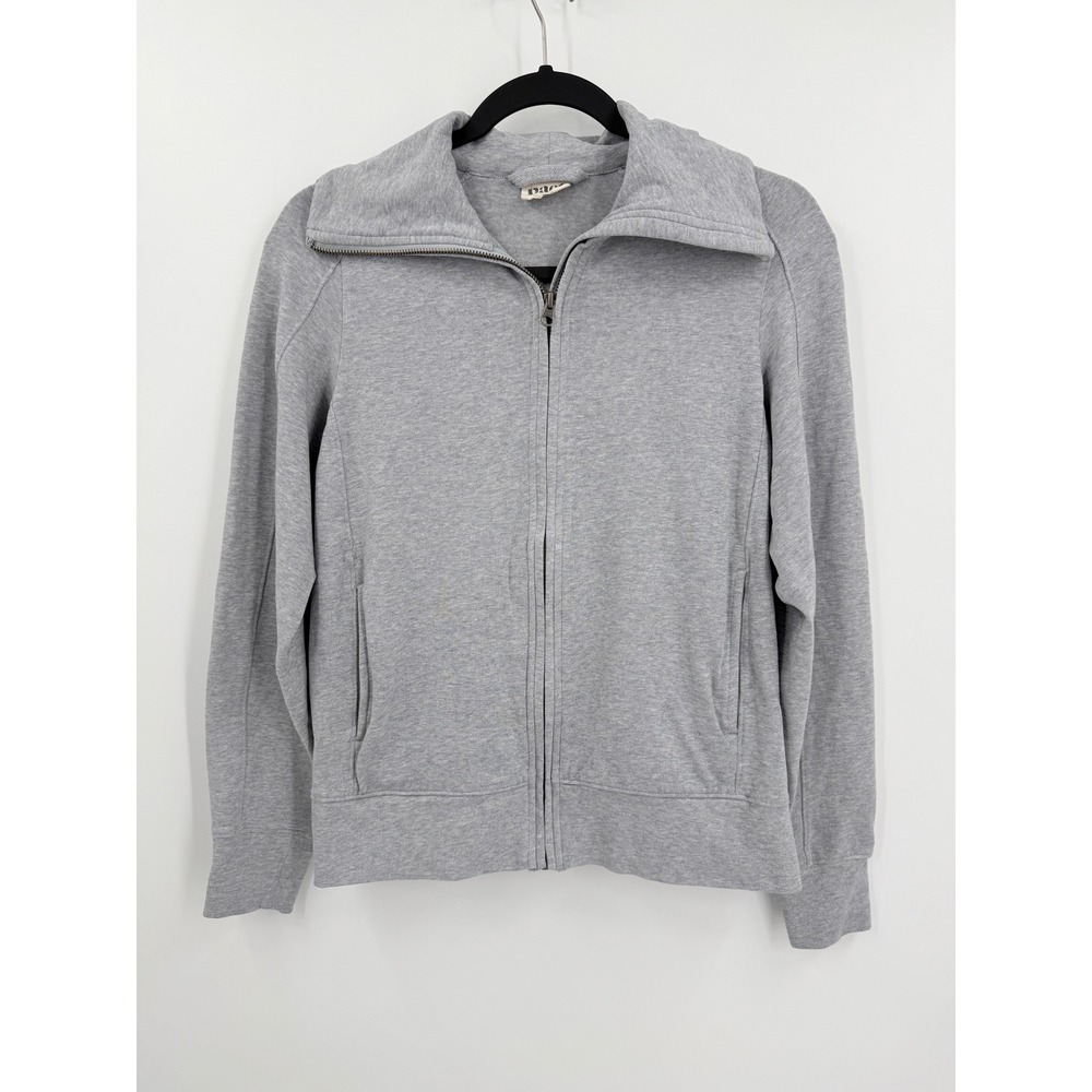 Pact Cloudknit Zip jacket Sweatshirt Womens sz S Gray Organic Cotton Mock Neck